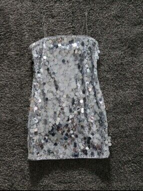 Silver slip dress